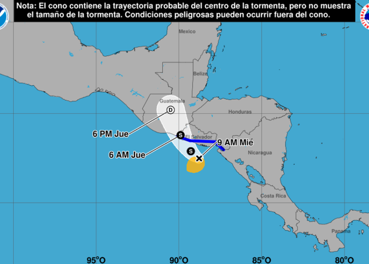 Cristina se ubica a 140 kilómetros de San Salvador, confirma Medio Ambiente