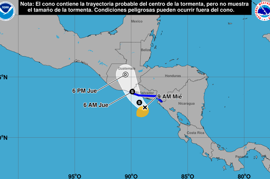 Cristina se ubica a 140 kilómetros de San Salvador