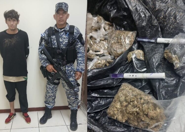 Capturan a pandillero de la MS sorprendido con droga en Olocuilta