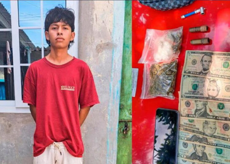 Autoridades detienen a joven con marihuana, dinero y objetos durante procedimiento