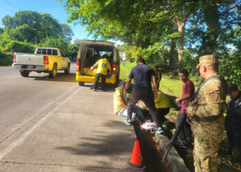 Perro se atraviesa en la vía y provoca accidente de motociclista en Tecoluca