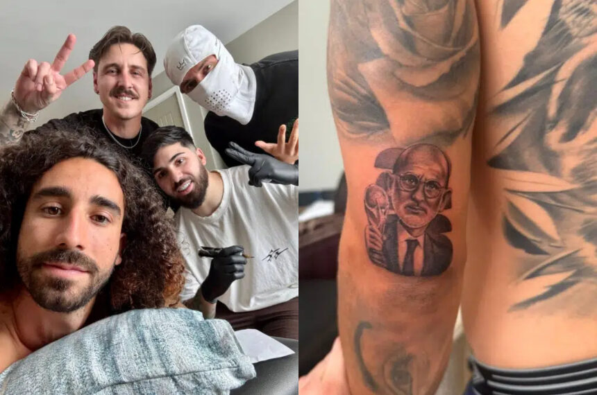 La promesa de Cucurella se hace realidad con un tatuaje dedicado a su entrenador