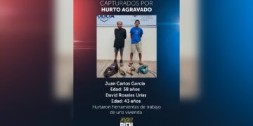 Sujetos capturados por hurtar herramientas de trabajo 