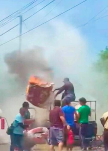 Reportan vehículo incendiado en San Miguel