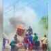 Reportan vehículo incendiado en San Miguel
