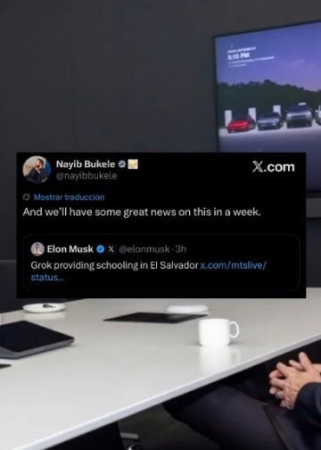Bukele responde a Elon Musk y adelanta novedades sobre Grok en las escuelas salvadoreñas