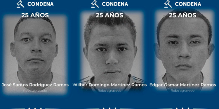 Hasta 25 años de prisión para pandilleros de la MS por robo a mano armada en San Miguel