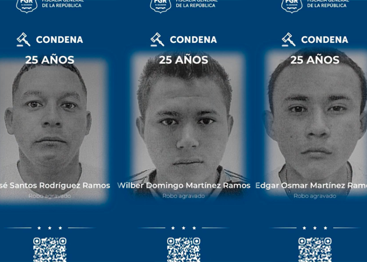 Hasta 25 años de prisión para pandilleros de la MS por robo a mano armada en San Miguel