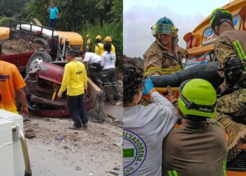 Fuerte accidente múltiple deja varios lesionados en el sector de Los Chorros