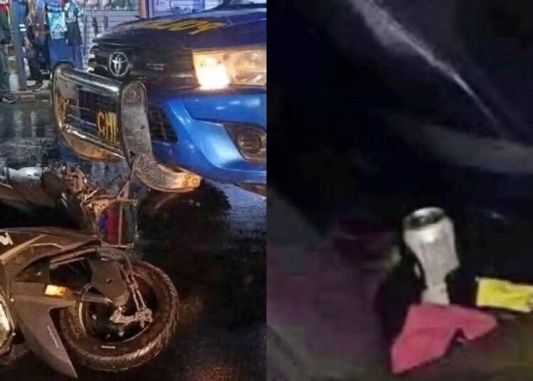 Policías ebrios atropellan a motociclista en Guatemala