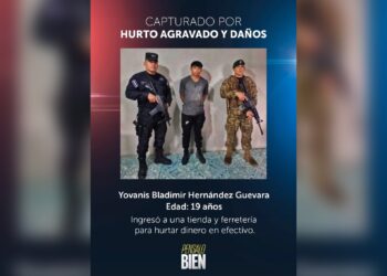 Capturan a sujeto que hurtó dinero de una ferretería en Morazán